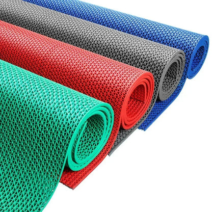 Drainage Non Slip Commercial Floor Mat PVC Drainage Bathroom Pool Floor Mat Mesh Big Hollow Door Mat Roll for Swim Pool