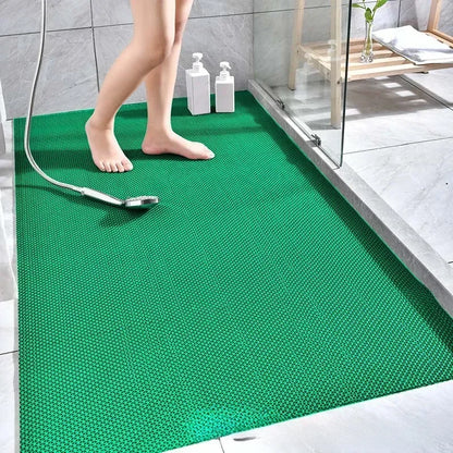 Hollow Non-slip Drainage Floor Mat Bathroom Damp Area Door Shower Floor Mat Multi-functional Kitchen Waterproof Plastic Carpet