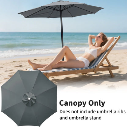 Parasol Replacement Cover 6 Ribs/8 Ribs Market Patio Umbrella Cloth Canopy Cover Waterproof Sunshade For Outdoor Garden
