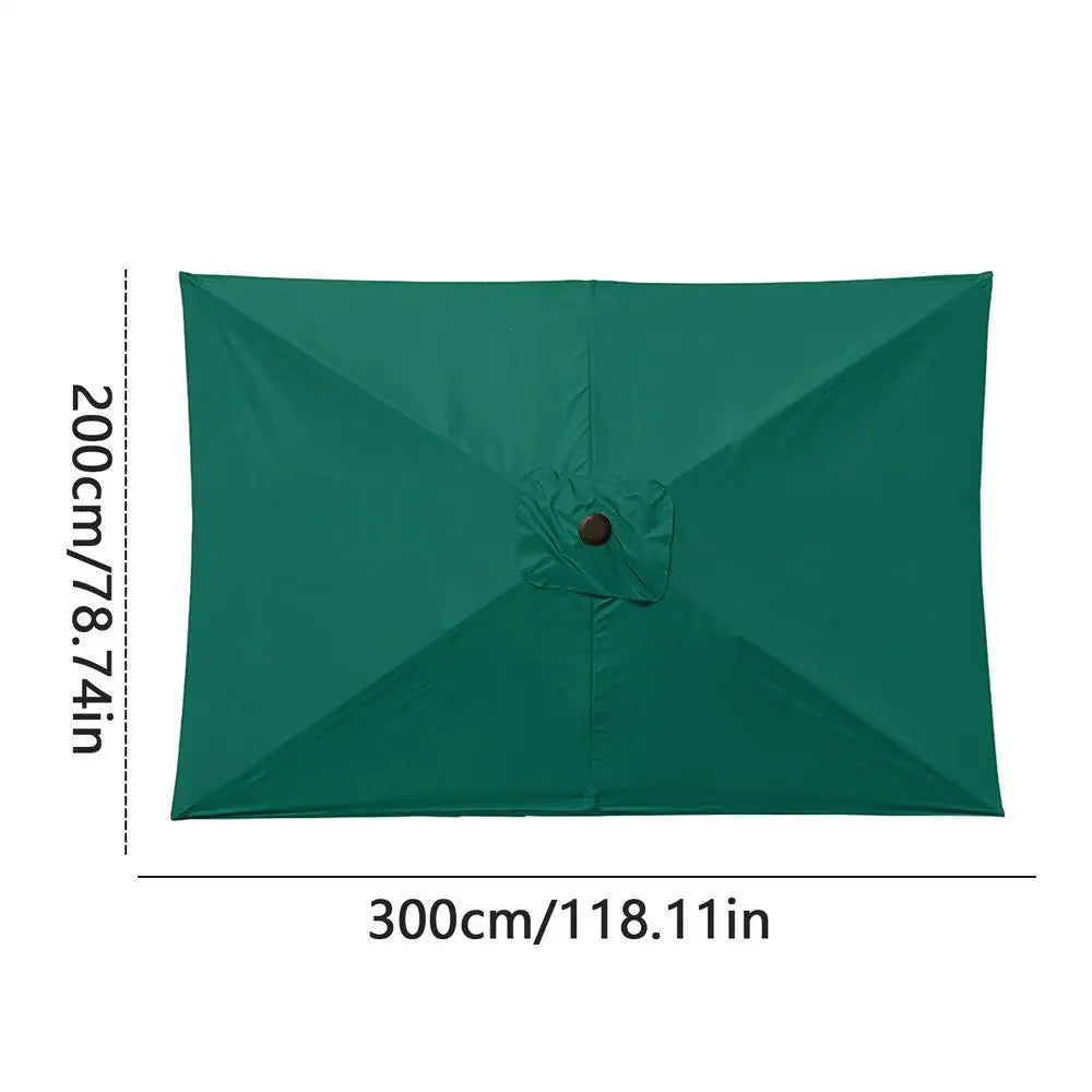 2x3m Rectangular Patio Umbrella Cloth Replacement Canopy Summer UV Protection Cantilever Parasol Top For Outdoor Deck Backyard