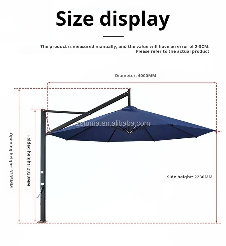 Heavy Duty Windproof 3.5mRound Cantilever Aluminum Outdoor Patio Umbrella  Large Garden Parasols Outdoor Patio Umbrellas