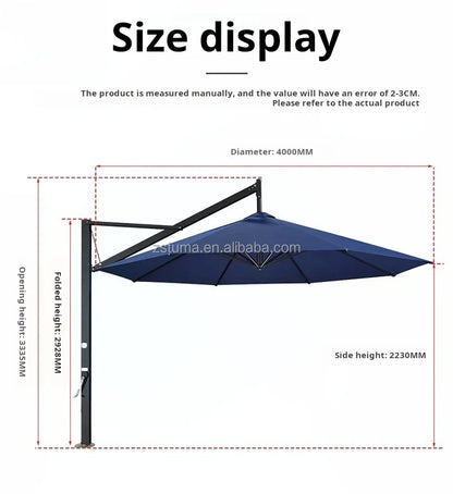 Heavy Duty Windproof 3.5mRound Cantilever Aluminum Outdoor Patio Umbrella  Large Garden Parasols Outdoor Patio Umbrellas