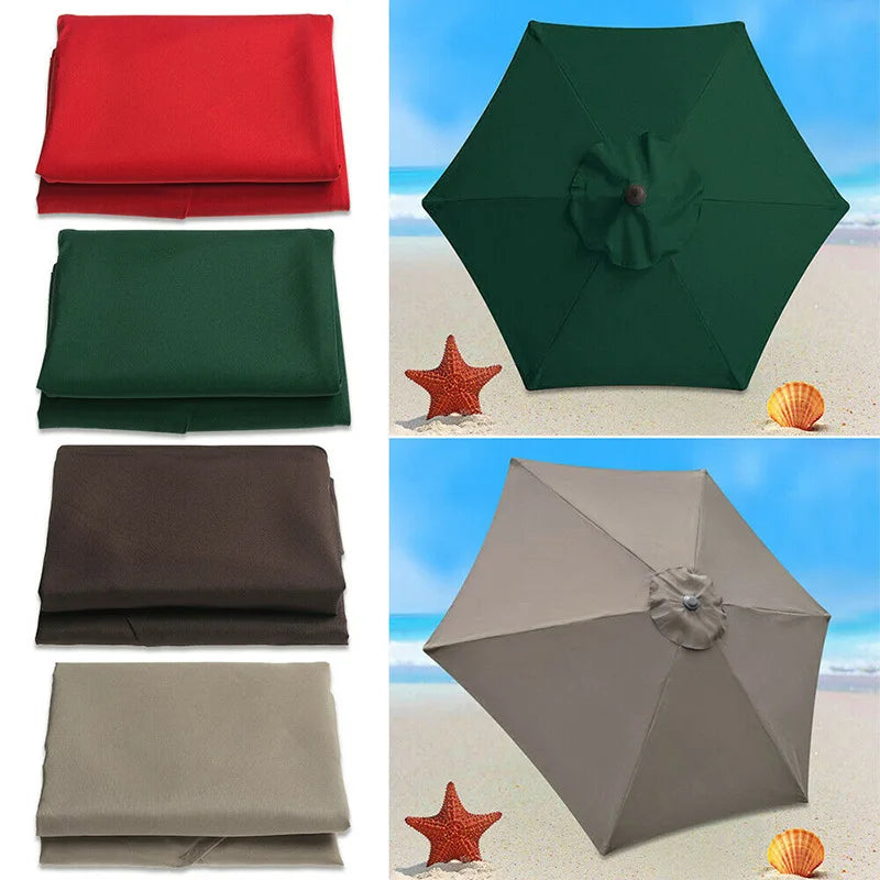 2/2.7/3M Parasol Replacement Cloth Without Stand Parasol Umbrella Cover Waterproof Sunshade Cloth Canopy Patio Garden Cover