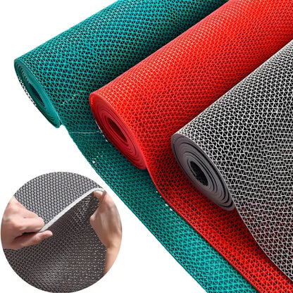 Hollow Non-slip Drainage Floor Mat Bathroom Damp Area Door Shower Floor Mat Multi-functional Kitchen Waterproof Plastic Carpet