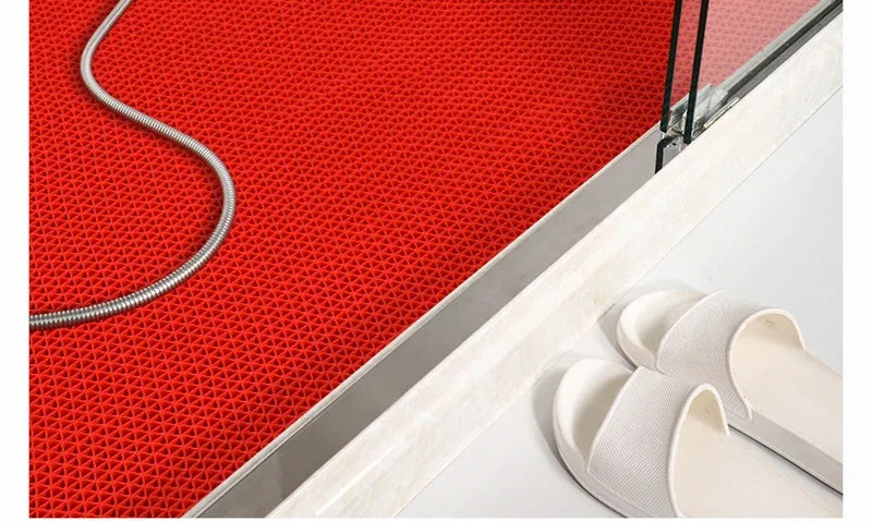 Drainage Non Slip Commercial Floor Mat PVC Drainage Bathroom Pool Floor Mat Mesh Big Hollow Door Mat Roll for Swim Pool