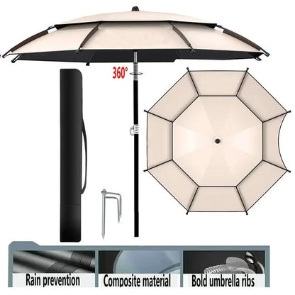 Fishing Umbrella 2.0-2.4M New Fashion Outdoor Sun Protection Windproof Waterproof Parasol Portable Large Beach Umbrella Shade