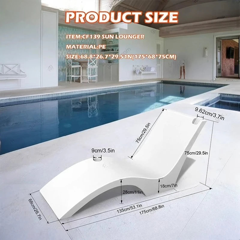 Garden Pool Resort Furniture Outdoor Loungers Water Sun Loungers