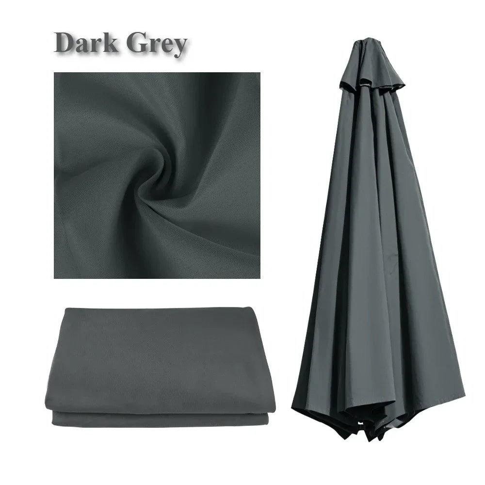 Parasol Replacement Cover 6 Ribs/8 Ribs Market Patio Umbrella Cloth Canopy Cover Waterproof Sunshade For Outdoor Garden
