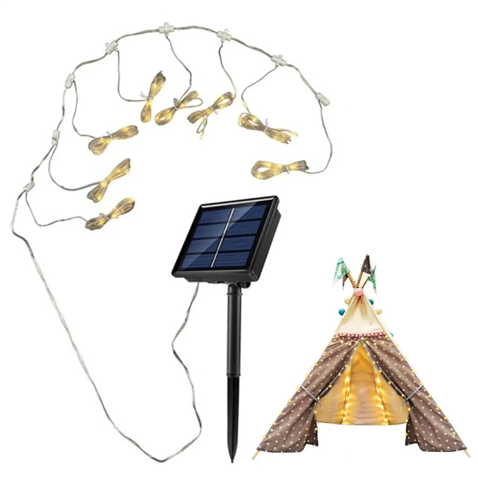 Solar Umbrella String Light 104 LED Parasol String Lamp With 8 Lighting Mode Waterproof Outdoor Lighting Beach Garden Decoration