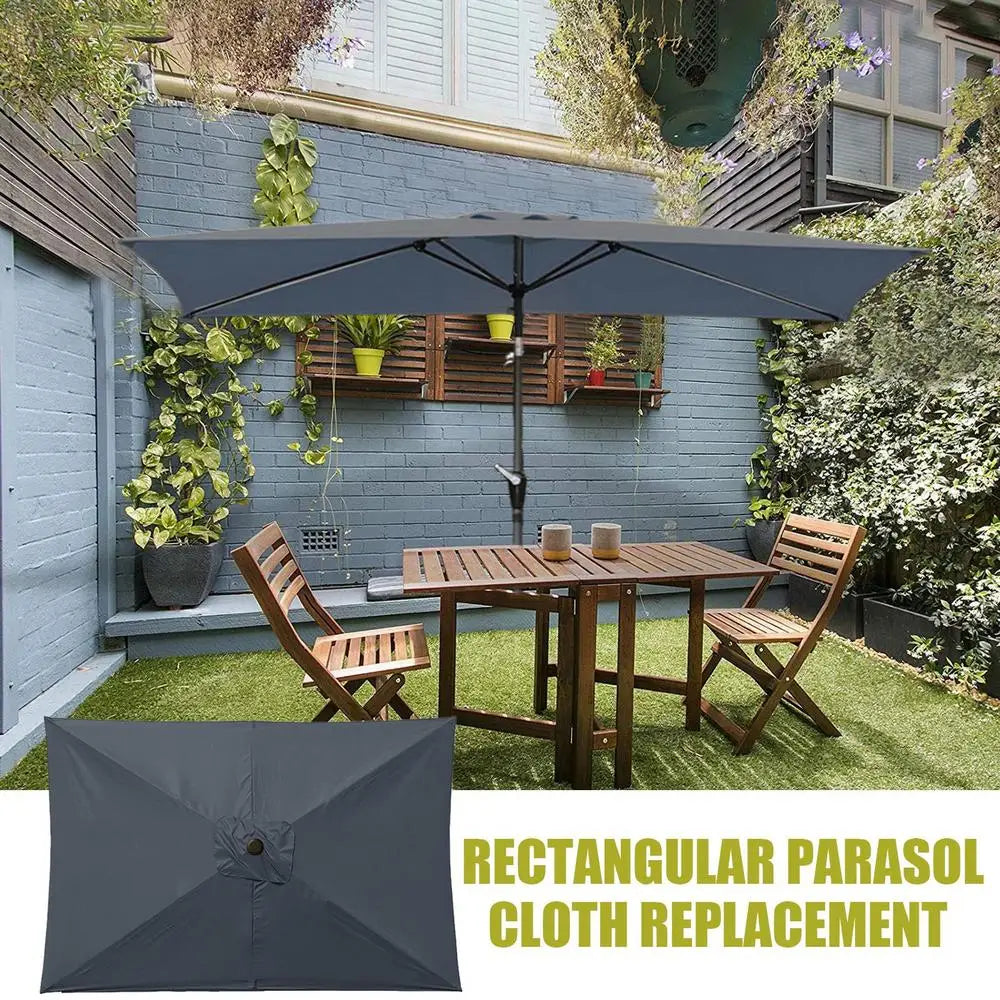 2x3m Rectangular Patio Umbrella Cloth Replacement Canopy Summer UV Protection Cantilever Parasol Top For Outdoor Deck Backyard