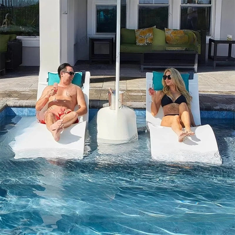 Garden Pool Resort Furniture Outdoor Loungers Water Sun Loungers