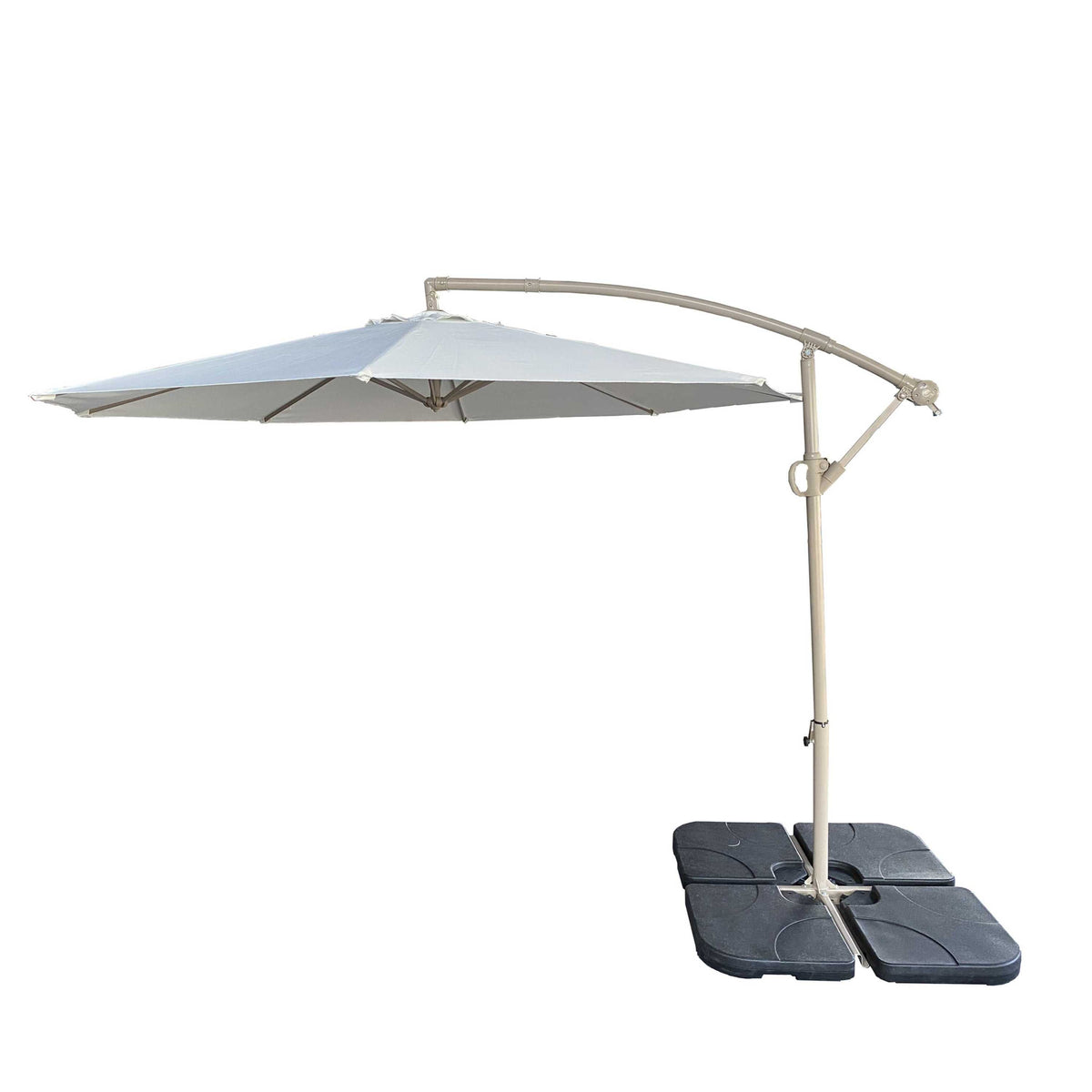 10ft Offset Patio Umbrella with UV-Resistant Fabric - Beige