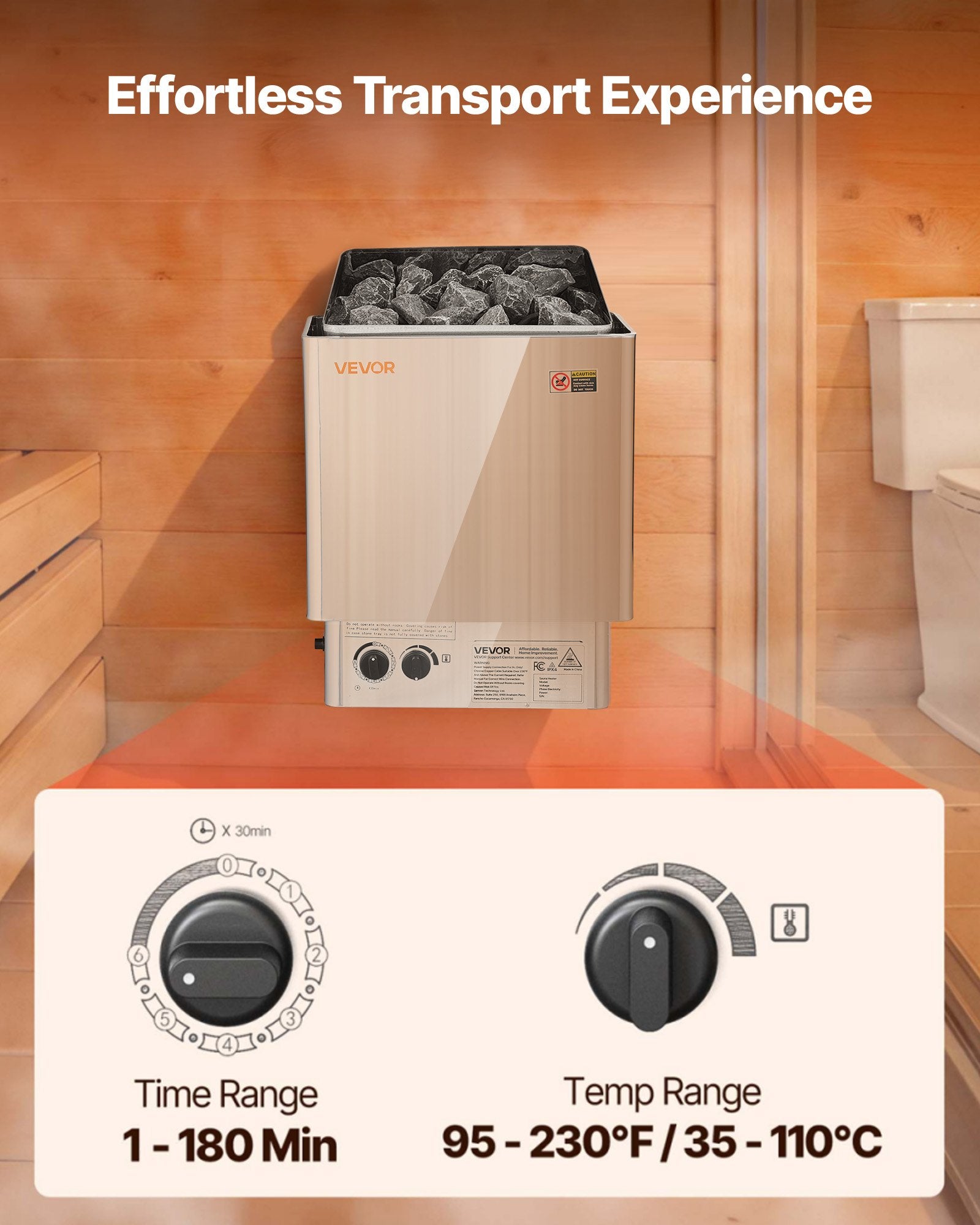 Sauna Heater, 6KW 240V Electric Sauna Stove, Dry Steam Bath Saunas Stove With Pre-Drilled Bracket, Fit 176.5 To 317.8 CU.FT Saunas Rooms, Steam Bath Stoves For Home, Commercial, Leisure Venues