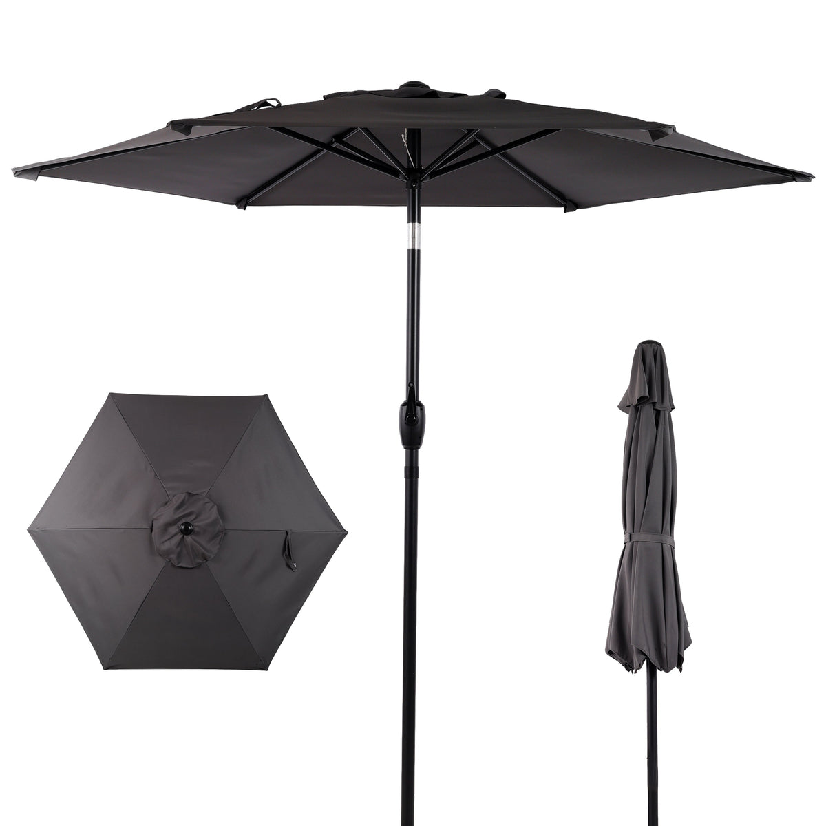 10FT Patio Umbrella with Tilt and Crank Mechanism - Multiple Colors