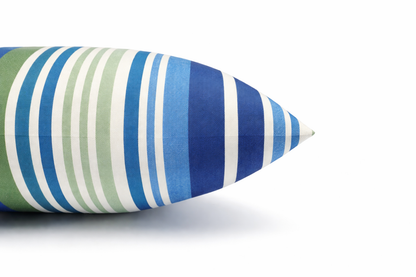 2 Pack Outdoor Throw Pillows, Waterproof &amp; Fade-Resistant Patio Cushions For Garden, Porch, Poolside Furniture - Soft &amp; Comfortable Decorative Pillow Covers 18x18 Inch, Striped Rich Navy Blue