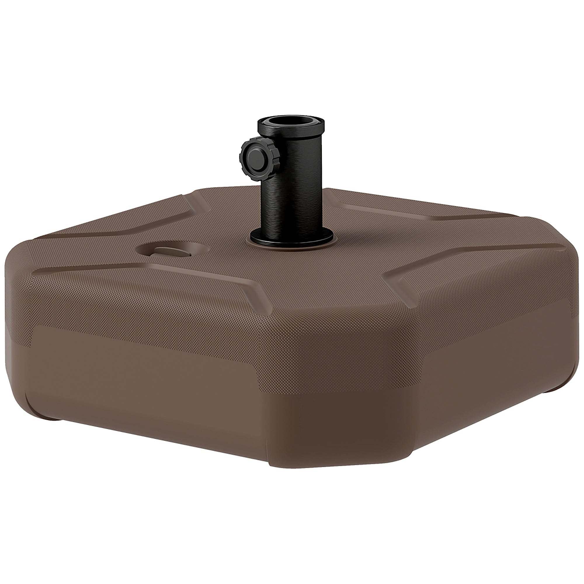 Square Patio Umbrella Base Holder, Heavy Duty Outdoor Umbrella Stand Base, Filled Up to 55lbs with Stand or 44lbs with Water for Garden, Poolside, Brown