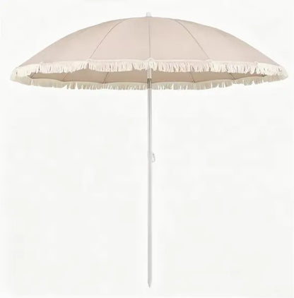 7 FT Boho Patio Umbrella With Fringe Tassel, 30&