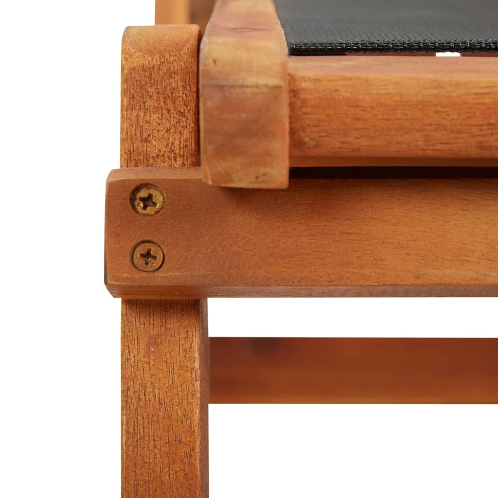 sun lounger made of solid acacia wood and textilene
