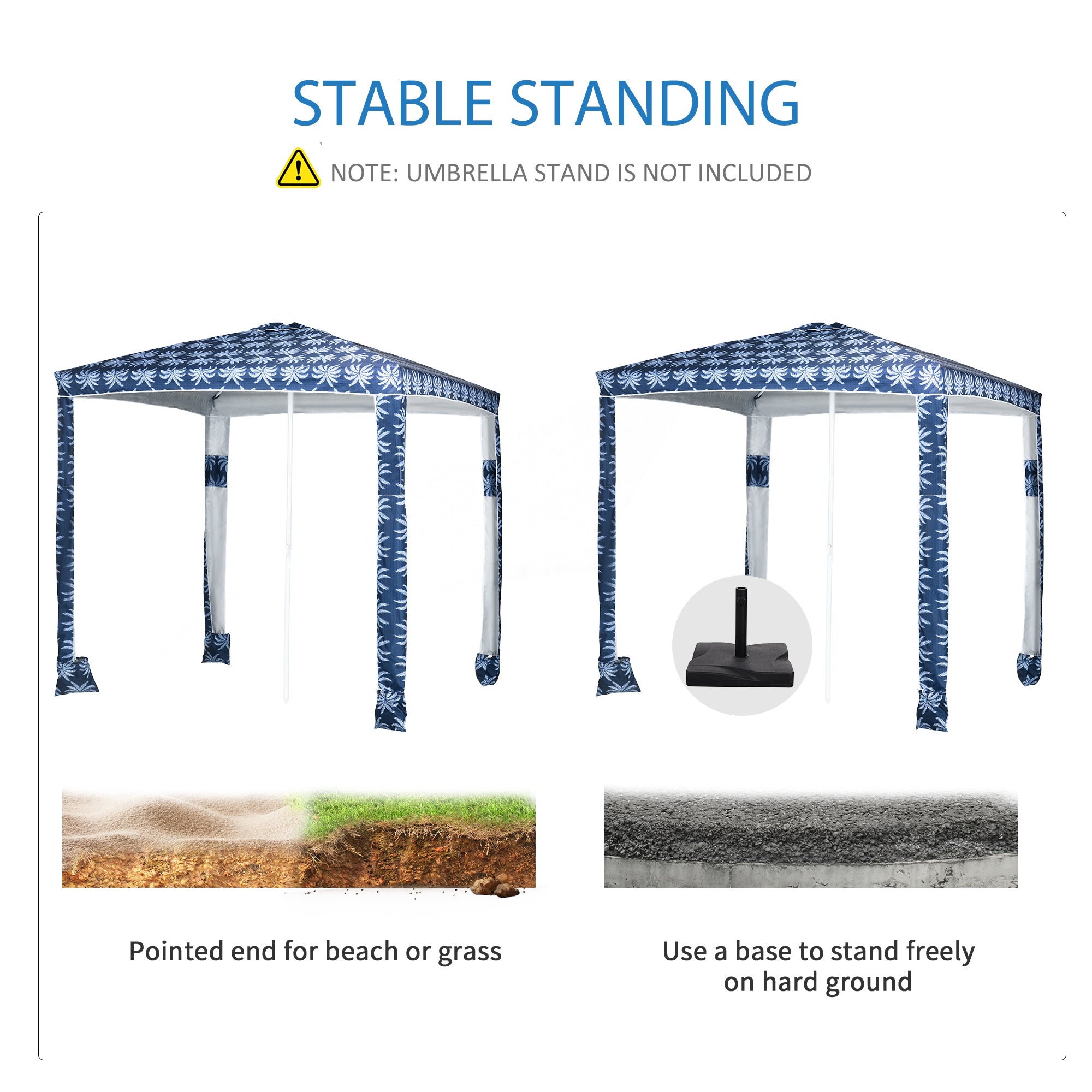 Quick Beach Cabana Canopy Umbrella, 6.5&