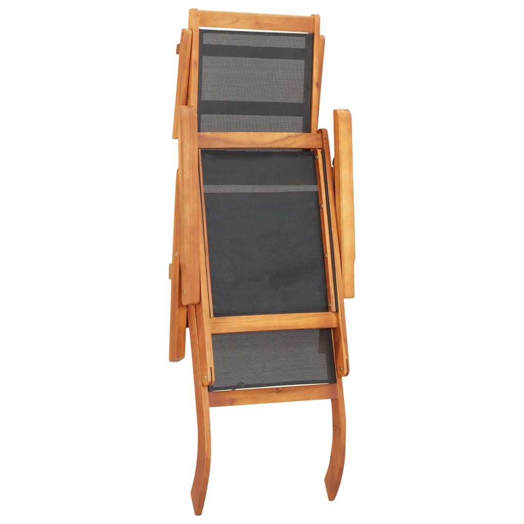 sun lounger made of solid acacia wood and textilene