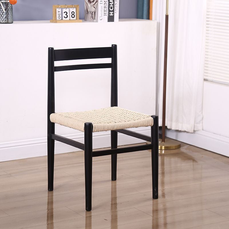 Nordic-style Minimalist Log And Rope-woven Lounge Chair