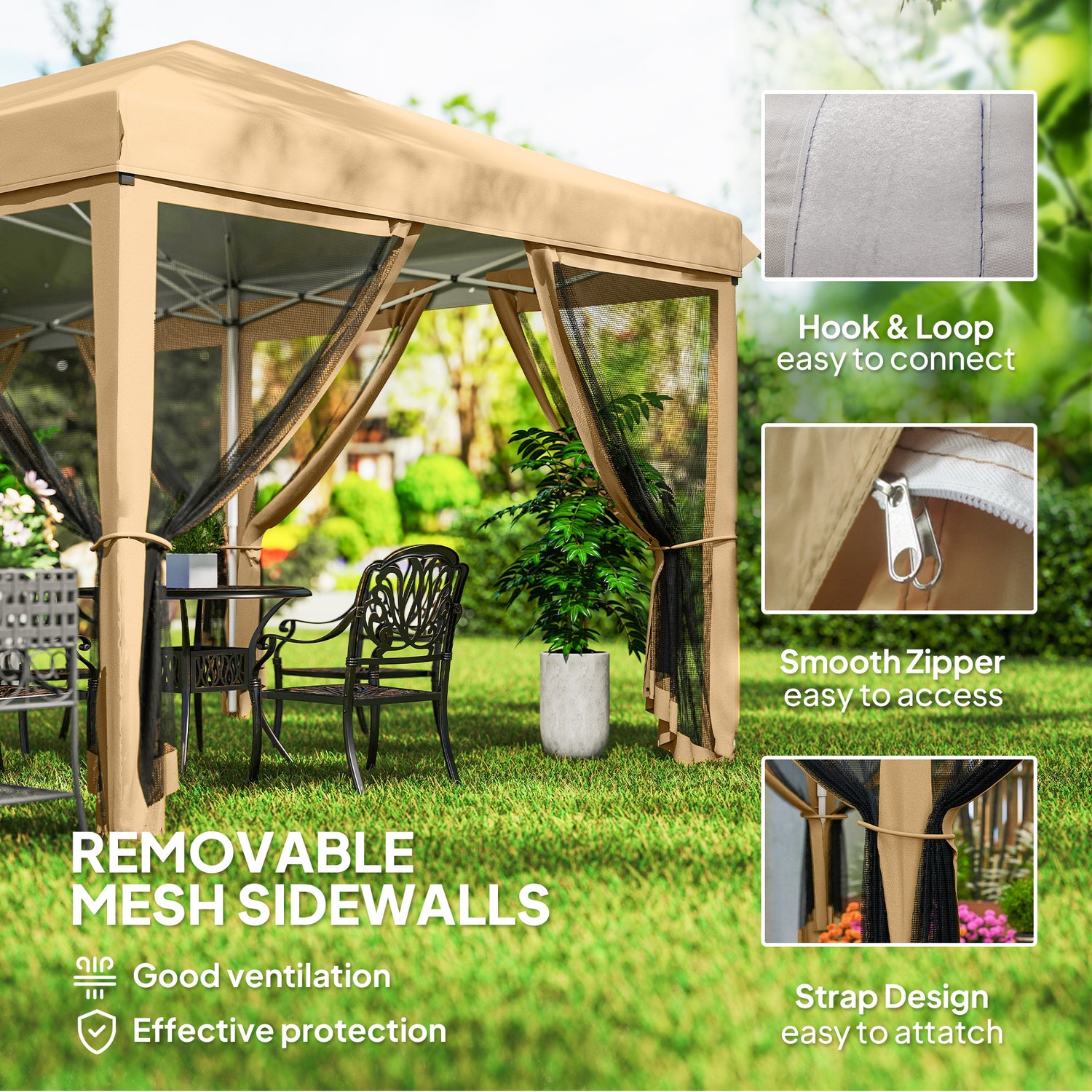 10' x 20' Pop Up Canopy Tent with Netting, Heavy Duty Instant Sun Shel – Solara Patio