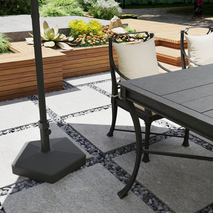 Patio Umbrella Base Holder, Heavy Duty Outdoor Umbrella Stand Base, Filled Up to 42lbs with Stand or 33lbs with Water for Garden, Poolside, Black