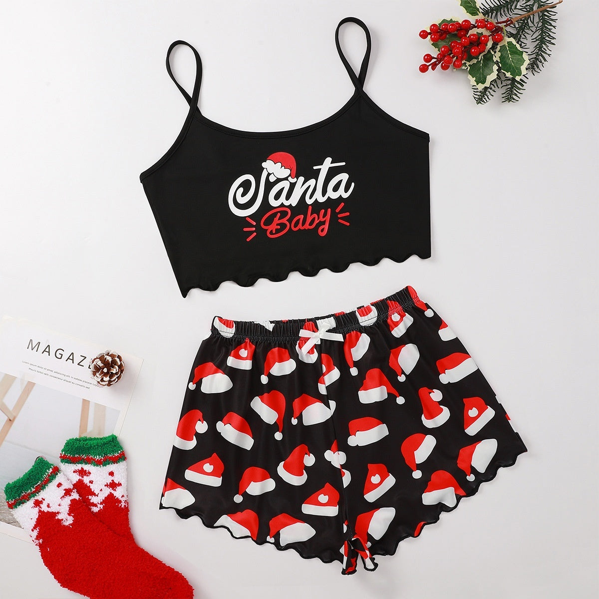 Christmas European And American Thin Pajamas Women&