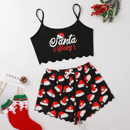 Christmas European And American Thin Pajamas Women&