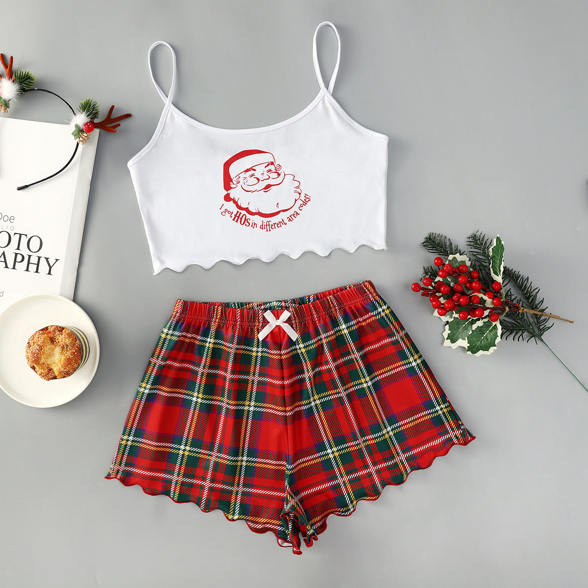 Christmas European And American Thin Pajamas Women&