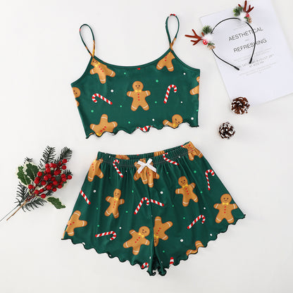 Christmas European And American Thin Pajamas Women&