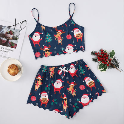 Christmas European And American Thin Pajamas Women&