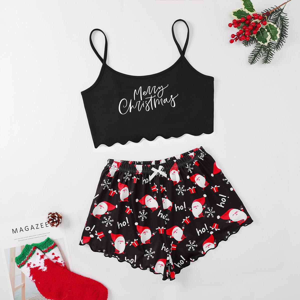 Christmas European And American Thin Pajamas Women&