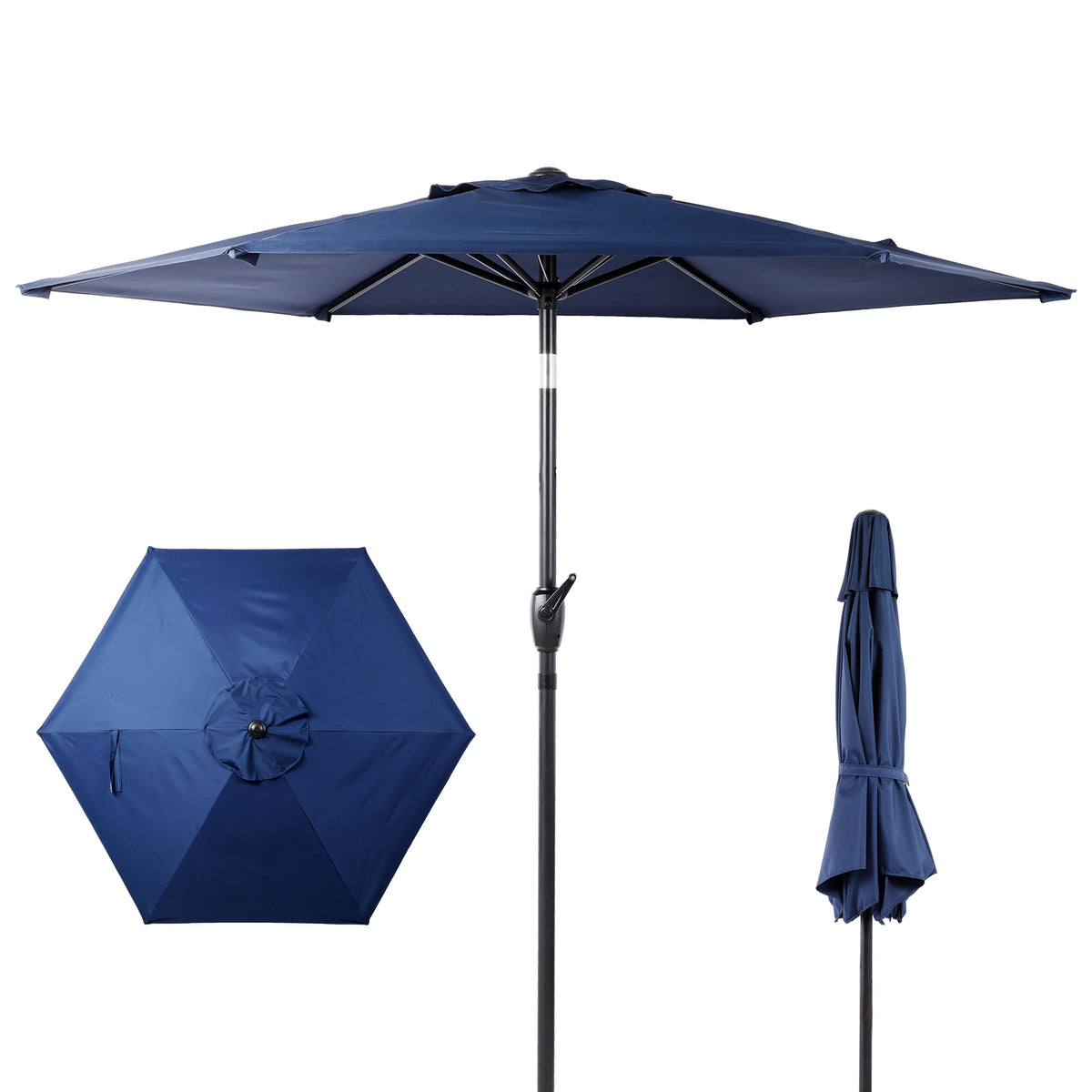 10FT Patio Umbrella with Tilt and Crank Mechanism - Multiple Colors