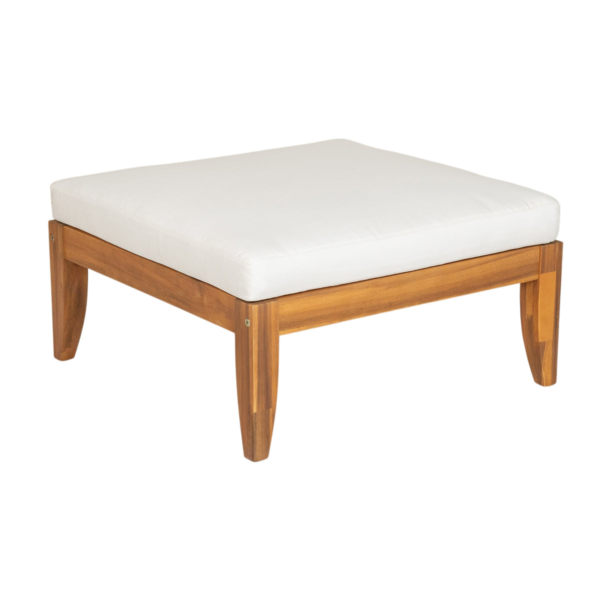 6 Piece Acacia Wood Outdoor Modular Sectional with Daybed - Teak Beige