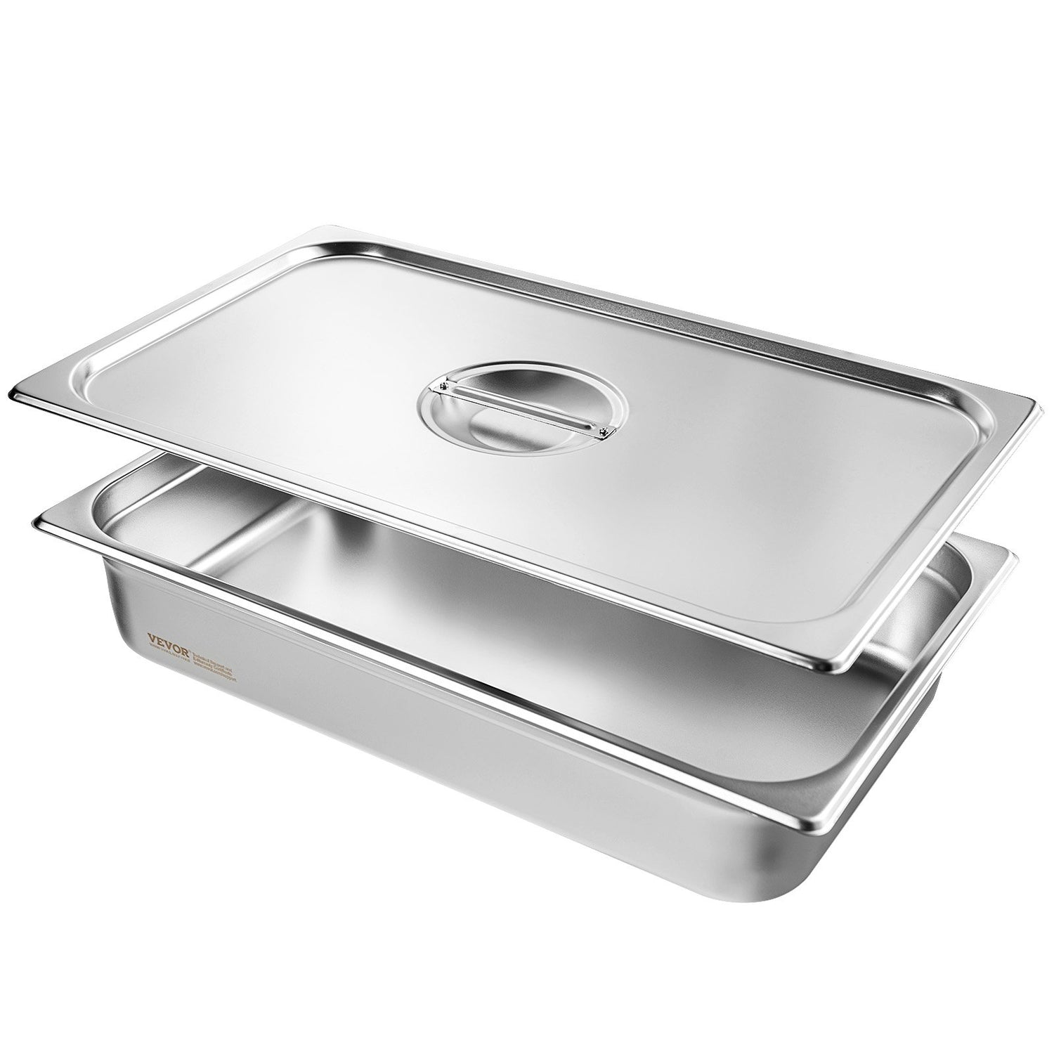 4 Pack Hotel Pans, Full Size Anti-Jam Steam Pan With Lid, 0.8mm Thick Stainless Steel Steam Table Pan, 4-Inch Deep Commercial Table Pan, Catering Storage Food Pan, For Industrial &amp; Scientific