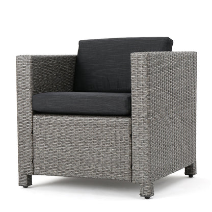 Puerta 4-Piece Outdoor Furniture Set with Water-Resistant Cushions - Rattan