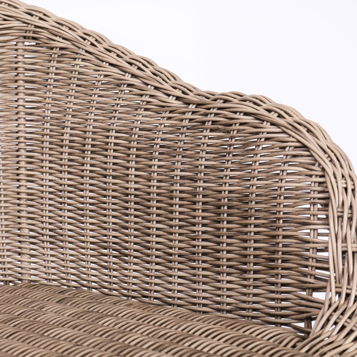 Light Brown Outdoor Metal Wicker Barstool Set of 2 with Iron Frames