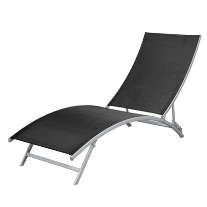 sun lounger, steel and textilene, black