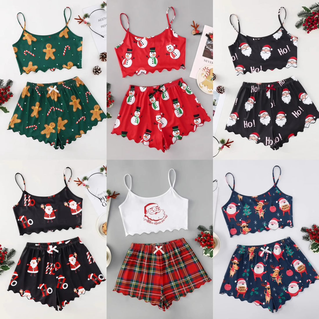 Christmas European And American Thin Pajamas Women&