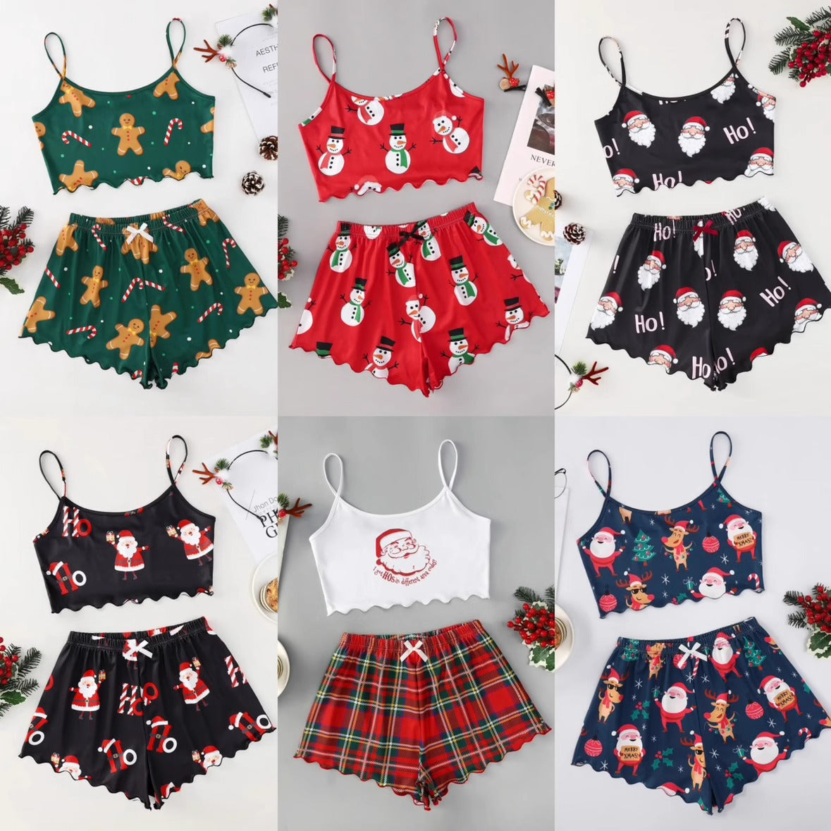 Christmas European And American Thin Pajamas Women&