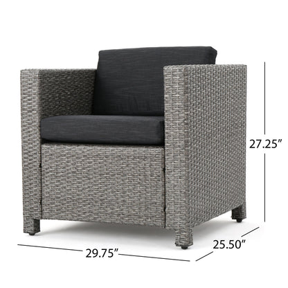 Puerta 4-Piece Outdoor Furniture Set with Water-Resistant Cushions - Rattan