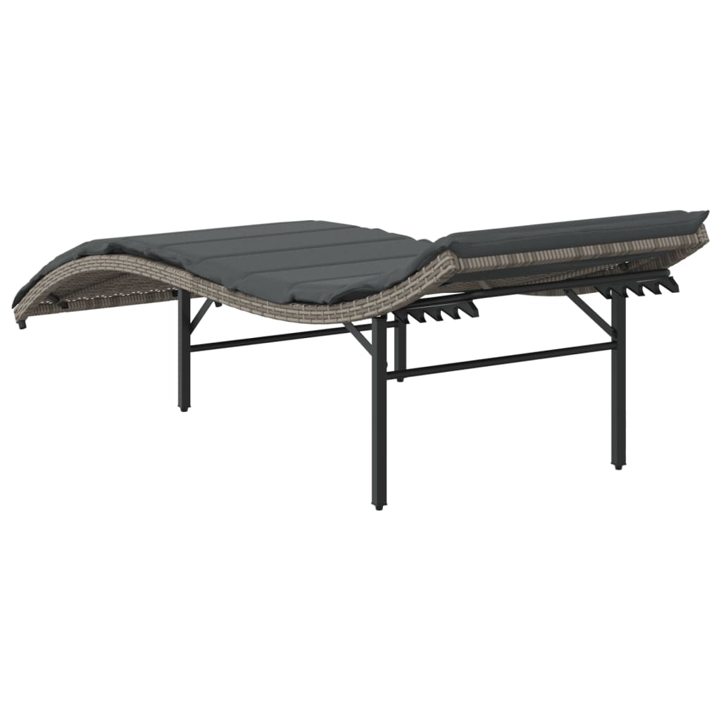 sun lounger with cushions 55x poly rattan