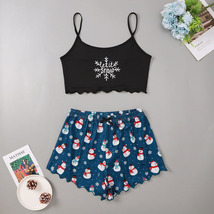 Christmas European And American Thin Pajamas Women&