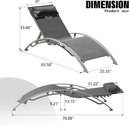 Pool Lounge Chairs Set Of 2-Dark Grey  2 Lounge Chairs