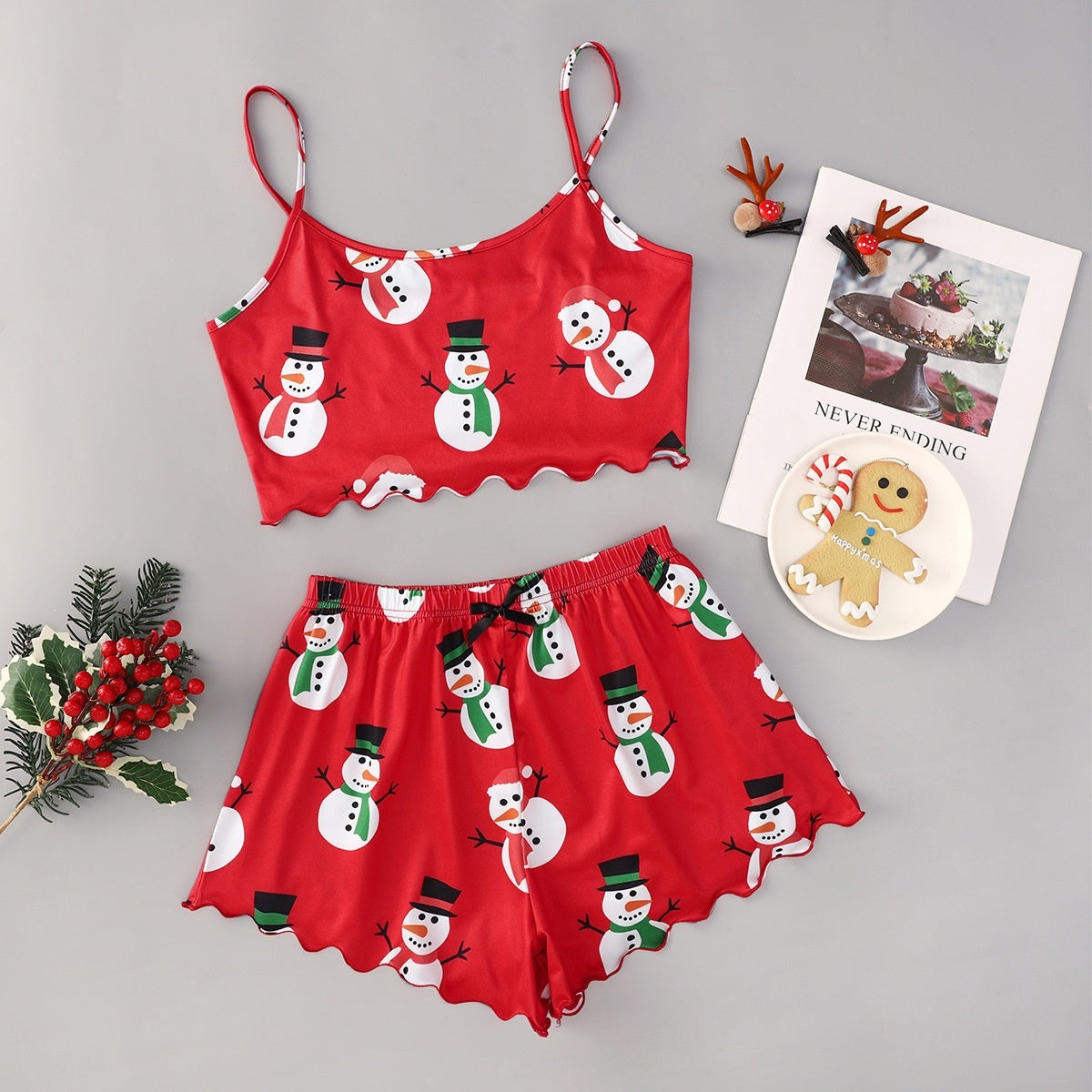 Christmas European And American Thin Pajamas Women&