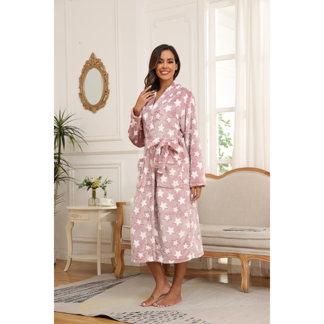 RONGTAI - Soft Fleece Robes For Women, Lightweight And Warm, Spa &amp; Bath Robes For Mom, Wife &amp; Friend