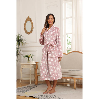 RONGTAI - Soft Fleece Robes For Women, Lightweight And Warm, Spa &amp; Bath Robes For Mom, Wife &amp; Friend